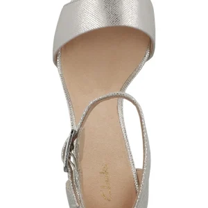 Clarks Deva Mae – Sandales À Talons Hauts – Silver Metallic magasin pour 11