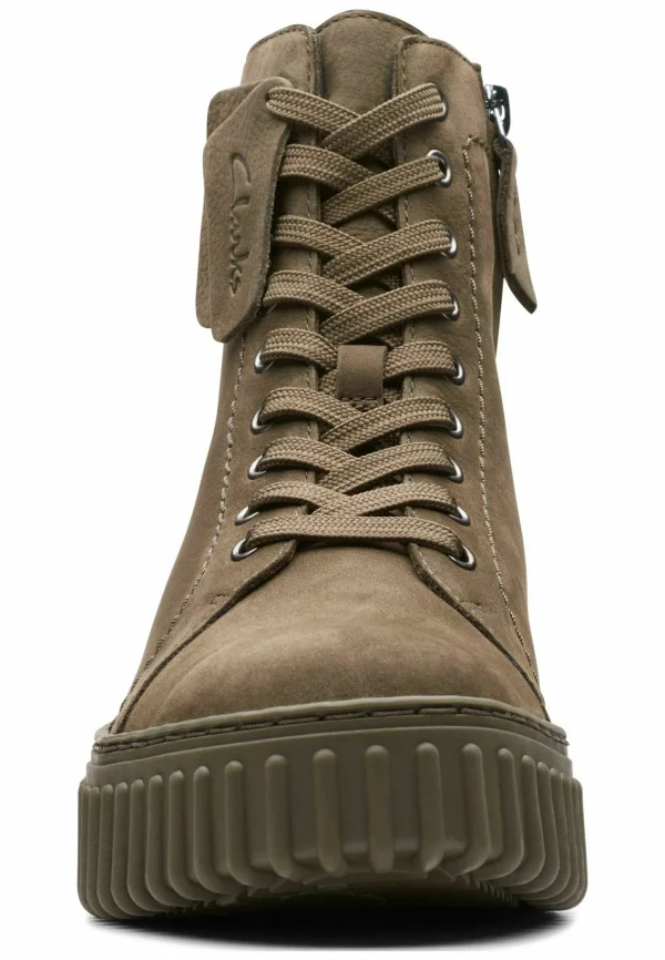 Clarks Bottines À Plateau – Dark Olive Nub boutique en ligne france 7