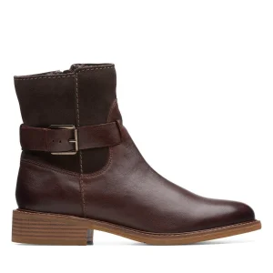 Clarks Cologne Strap – Bottines – Dark Brown Combi Vente 18