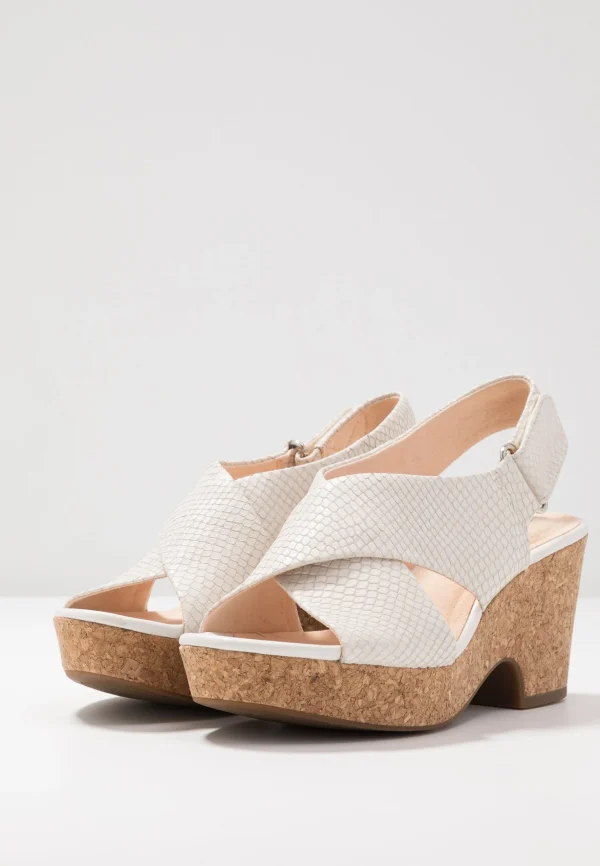 marques pas cher Clarks Maritsa Lara – Sandales À Plateforme – White 6