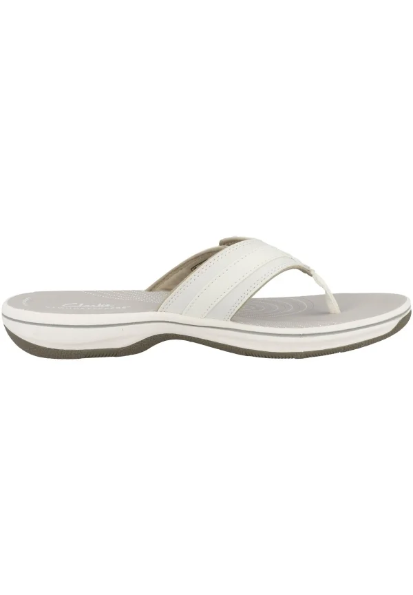 mode pas chere Clarks Brinkley – Tongs – White Synthetic 6