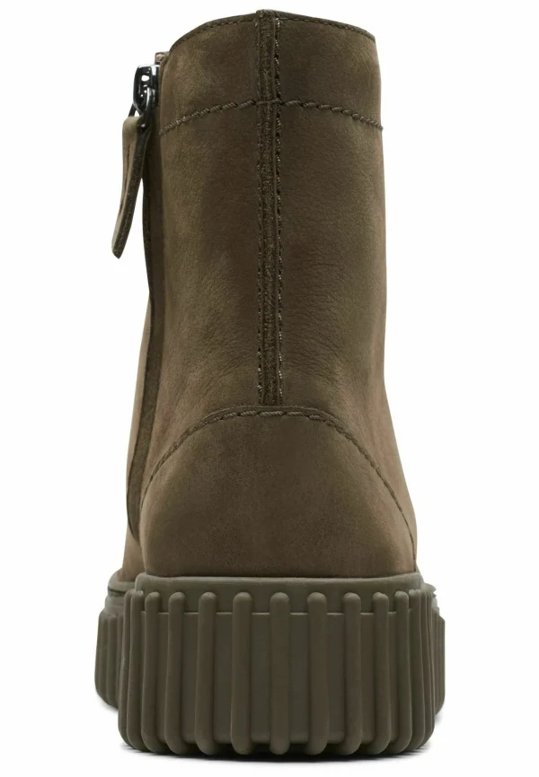 Clarks Bottines À Plateau – Dark Olive Nub boutique en ligne france 5