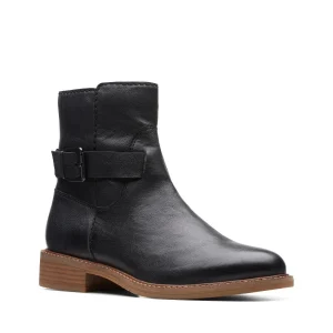 Clarks Cologne Strap – Boots À Talons – Black Leather achetez 18