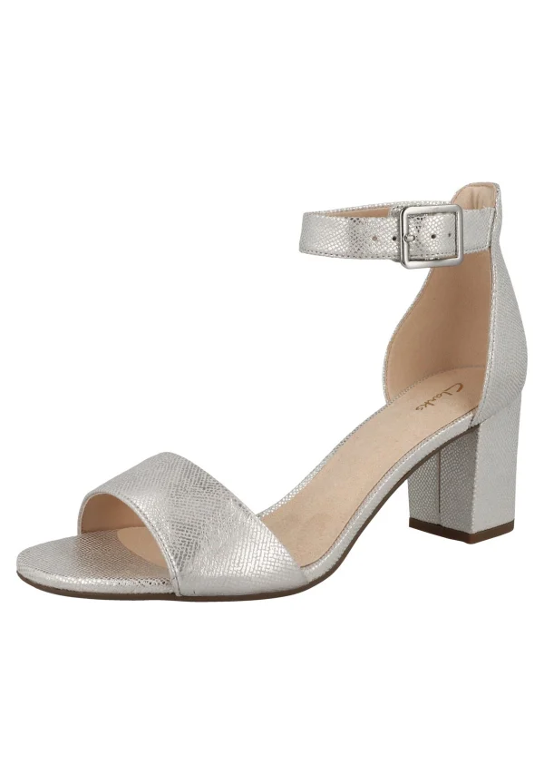 Clarks Deva Mae – Sandales À Talons Hauts – Silver Metallic magasin pour 3